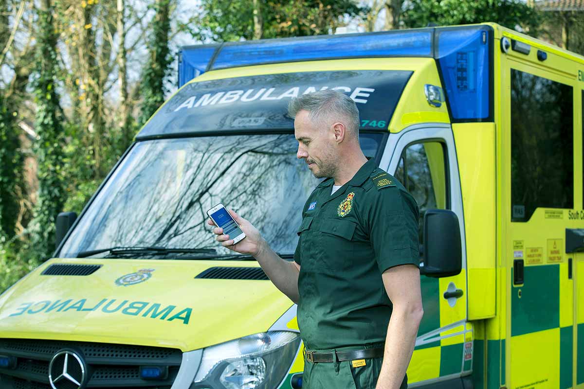 Paramedic Using Technology Healthcare Photographer UK: Trusted Quality 30-Year NHS | UNP